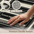 thumbnail image 6 of ODIKA 5'x7' Washable Area Rug Layering Striped Boho Variegated Bands Interlocking Stripe Borders for Dining Room, Under Table, Home Office, Non-Slip Chair-Friendly, 6 of 7