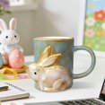 thumbnail image 2 of Easter Bunny Design Ceramic Coffee Mug, Handmade Stylish Tea Cup, Elegant Water Cup for Office and Home Kitchen Use, Perfect Festive Gift for Holiday Celebrations and Daily Beverage, Blue, 2 of 6