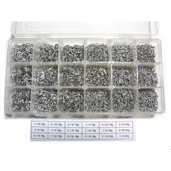 Jeweler Starter Kit Jump Rings Bright Aluminum Size Sampler American Chainmail
