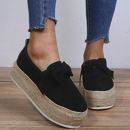 

EQWLJWE Women s Hemp Rope Platform Platform Sponge Cake With Solid Color Casual Shoes Women s Flat Shoes Holiday Clearance