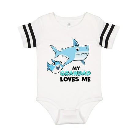 

Inktastic My Grandad Loves Me with Cute Sharks Gift Baby Boy or Baby Girl Bodysuit