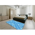 thumbnail image 5 of Ahgly Company Machine Washable Indoor Square Transitional Neon Blue Area Rugs, 6' Square, 5 of 7