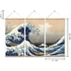 thumbnail image 2 of Hokusai - Arte tradicional japonés The Great Wave Off Kanagawa, póster colgante con marcos de madera, listo para colgar, juego de 3 piezas (16 x 32 x 32 pulgadas), 2 of 3
