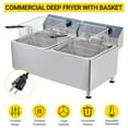 thumbnail image 3 of Whizmax 22L Dual Tank Electric Deep Fryer, 3400W Professional Fryer for Restaurant & Home Use, 23.2QT with Baskets and Lids, 3 of 7