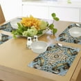 thumbnail image 4 of Ambesonne Hippie Place Mats Set of 4, Tie Dye Grunge, Standard Size, Yellow and Blue, 4 of 6