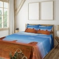thumbnail image 2 of Ambesonne American Fitted & Top Sheet Set with Shams, Historical Wild West, Burnt Orange Blue, 2 of 5