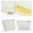 thumbnail image 3 of Bolsa de maquillaje floral portátil para mujeres para actividades al aire libre, viaje, verde, rosa claro, lona, 3 of 3