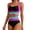Purple, variant on Women's Athletic Full Coverage Bikini Set Adjustable High Waisted Swimsuit Color Block Sport Swimwear