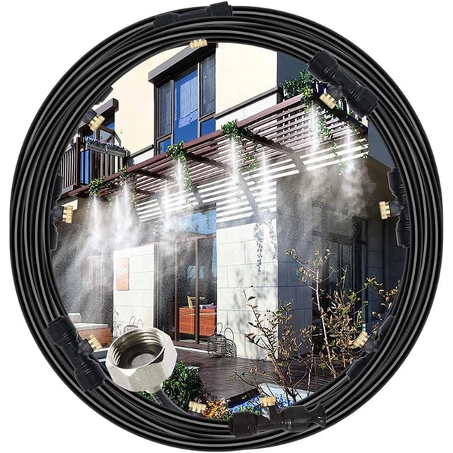 Sistema de nebulización: sistema de nebulización para refrigeración al aire libre, kit de bricolaje de manguera de niebla de agua para jardín, sombrilla, patio, toldo, piscina, patio, 10 m ShuxiuWang 8390613508270