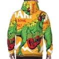 thumbnail image 7 of Naloa Cool Dinosaur Playing Guitar Men's Casual Hooded Collar Drawstring Hoodies Pullover Sweatshirts Casual Long Sleeve Shirts-, 7 of 7