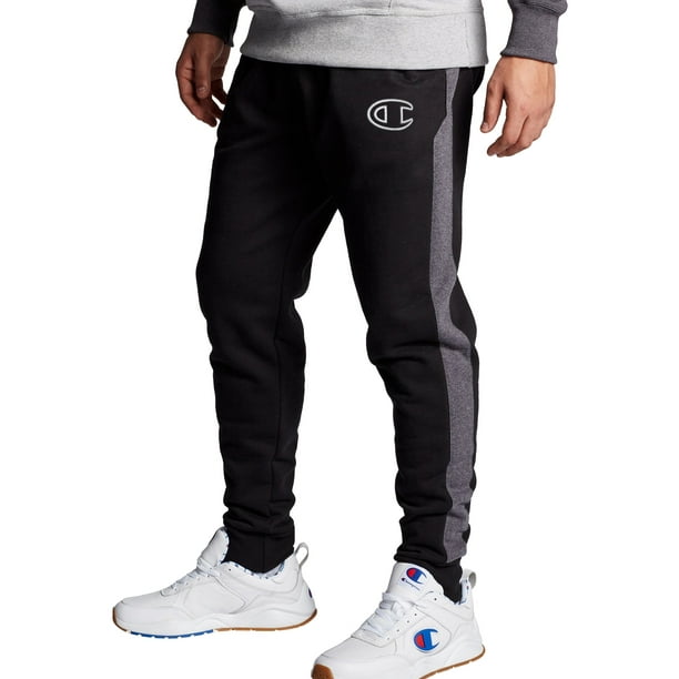 champion men's powerblend leg script joggers