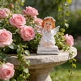 thumbnail image 4 of Cute Angel Girl Statue, Resin Craft Figurine, Desk Ornament Gift, Delicate Hand-Painted White Sculpture, Whimsical Fairy Angel Art for Home Office Decor, Shelf Display, and Festive Present, 4 of 8