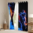 thumbnail image 3 of Football 30%-50% Blackout Curtains,Ball Games Sports Curtains & Drapes,Lightning Fire and Water Print Window Curtains Rugby Window Treatments 2 Panels 38"Wx54"L, 3 of 6