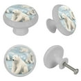 thumbnail image 4 of Polar Bear Fluorescent Drawer Pulls with Screws: Round 4-Pack - Glow-in-the-Dark Knobs, for Cabinets, Wardrobes, and Dressers Furniture Decor, 4 of 6