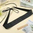 thumbnail image 3 of Black Wide Thin Elastic Pu Leather Corset Self Tie Waist Strap Obi Style Cinch Strap Sash Belt Knot Wrap Around Belts for Women s Ladies Dresses Party Special Occasion Formal Prom Black, 3 of 6