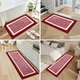 thumbnail image 7 of Findosom 3pcs Bathroom Rugs Set with U-Shaped Mat, Non Slip, Quick Drying, Ultra Soft and Water Absorbent Bath Rug Mat Carpet Machine Washable 20"x32"+20"x59"+U Shape 20"x24" Red, 7 of 7
