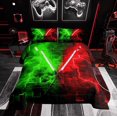 thumbnail image 1 of Erosebridal Ensemble de Literie Géométrique 3D Grand Lit, Couette « Lightsaber », Adolescents, Réversible 3 Pcs, 1 of 8