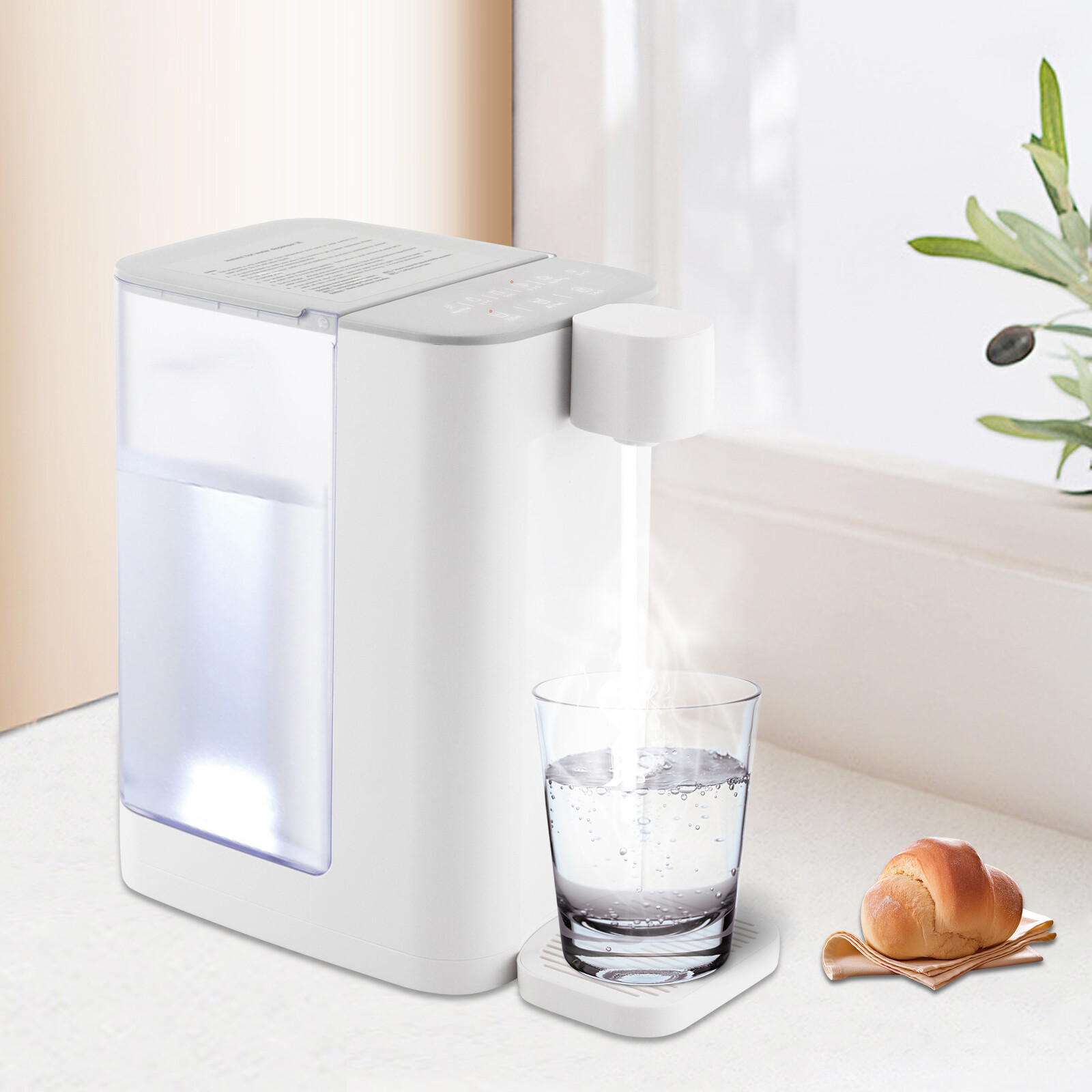 3L/102oz Electric Instant Hot Water Dispenser With Temperature Adjustable 2000W