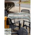 thumbnail image 5 of Outdoor Tablecloth with Umbrella Hole for Patio/Picnic/Party/Camping, Sage Green Blue Waterproof Table Cloth Square Cover Washable, Vintage Shabby Farmhouse Wooden (54"x 54"), 5 of 9