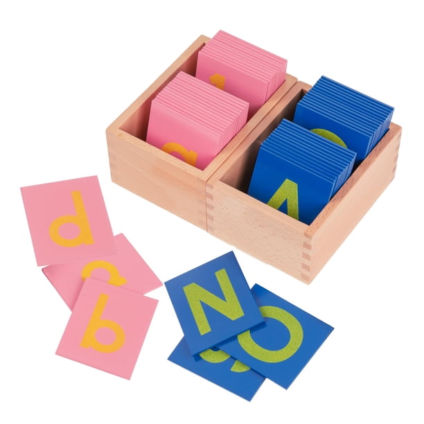 Letras de papel de lija Adena Montessori en mayúscula y minúscula