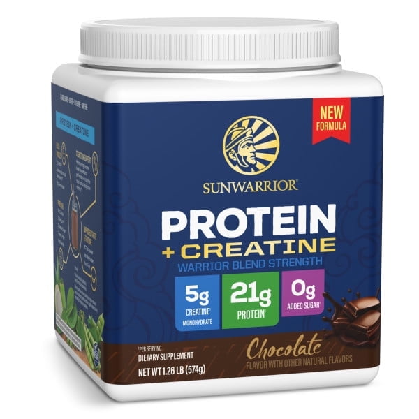 Sunwarrior US Warrior Blend Strength + Creatine Chocolate 574g Tub (14 srv)