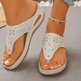 thumbnail image 6 of Taqqpue Womens Sandals Arch Support Flip Flops Comfortable Yoga Mat Slip on Summer Beach Walking Thong Cushion Sandals Comfortable Thick-Soled Sandals for Women, 6 of 10