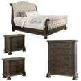 thumbnail image 4 of Furniture of America Kai 4-Piece Tufted Queen Sleigh Bed Set, 4 of 14