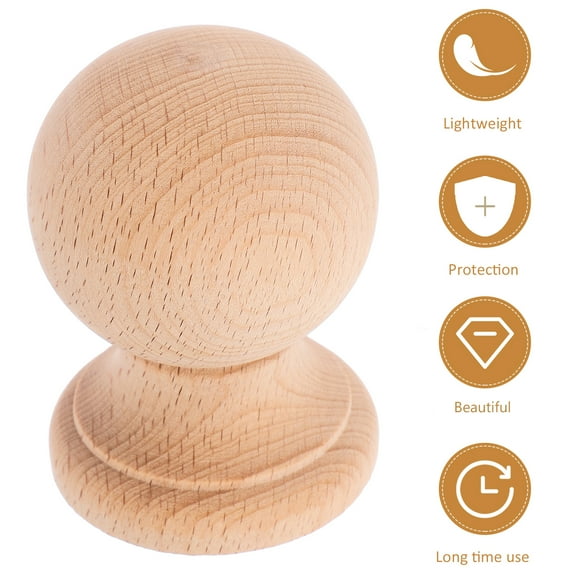 Supvox Wooden Staircase Finials, Light Yellow, Natural Texture, Timeless Roman Design, 2Pcs