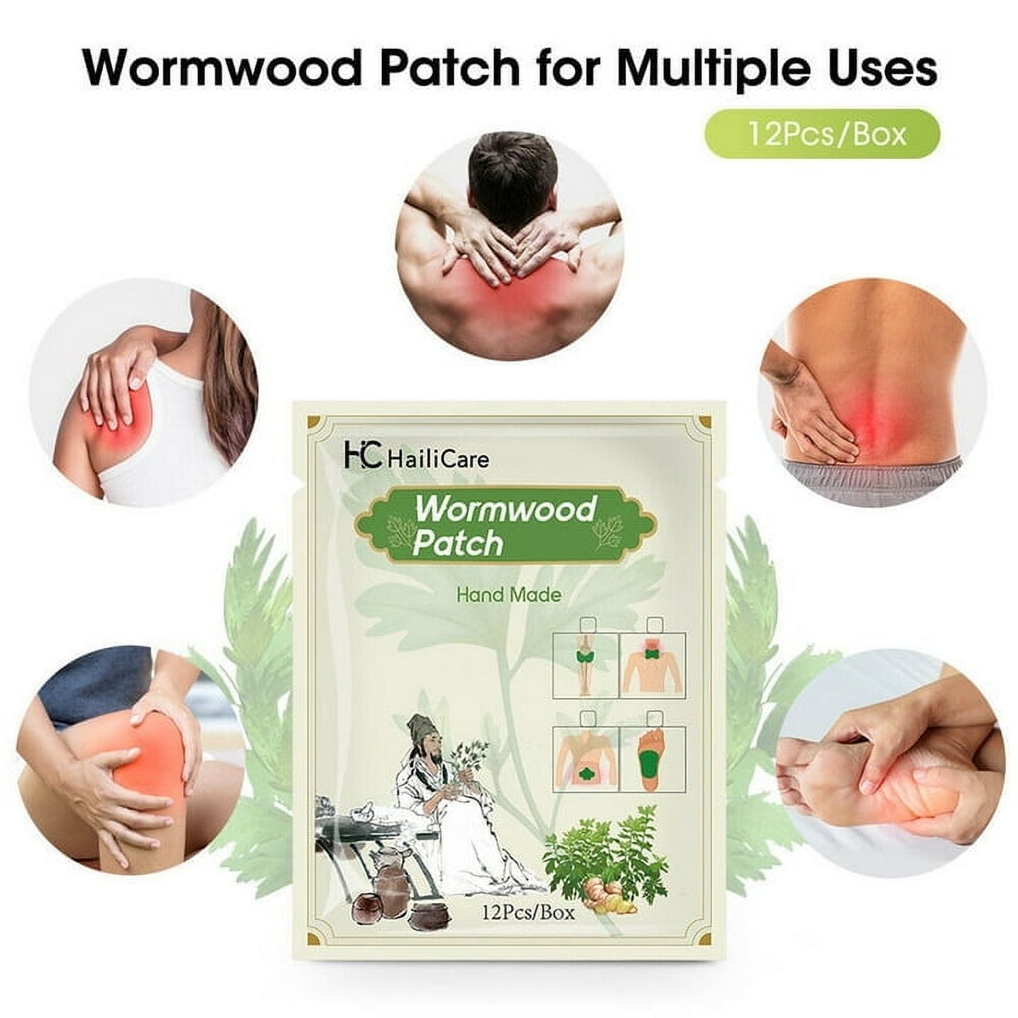 48PCS Original Well Knee Herbal Knee Pātch - Well Knee Plāster for Knee Support & Muscle Pain - Maximum Strength for a Temporary Relief - Adhesive Heat Pātches Made with Natural Herbs