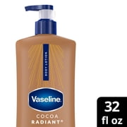 Vaseline Intensive Care Body Lotion for Dry Skin Cocoa Radiant Lotion Made with Ultra-Hydrating Lipids and Pure Cocoa Butter for a Long-Lasting, Radiant Glow, 32 fl oz