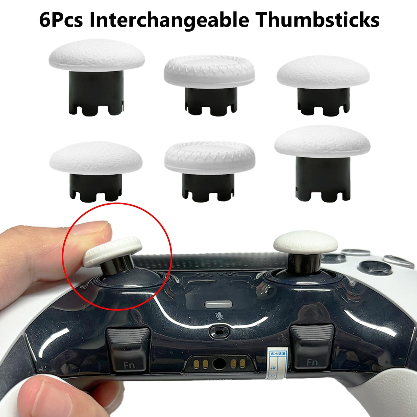 10-in-1 Metal Thumbsticks Replacement for PS5 Dualsense Edge Controller,4 Metallic Back Paddles Triggers Buttons Repair Parts for PS5 Edge Controller with 6 Analog Joysticks(Black)