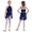 A Navy Blue, variant on iiniim Kids Girls Halter Lace Printed Leotard Gymnastic Figure Ice Skating Ballet Dance Dress Size 6-16 Dark Pink 16