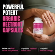 Nutra Wave Organic Beetroot Capsules 1400Mg – Nitric Oxide Booster – Flavorless – 120 Count