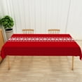 thumbnail image 5 of Nanqianyi Christmas Red Rectangular Tablecloth 60 x 120 inch, White Reindeer Snowflakes Pattern Printed for Holiday Family Gatherings, 5 of 6