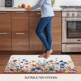 thumbnail image 5 of Colorful Spring Floral Doormat Outdoor Entrance 18"x30", Elegant Summer Botanical Watercolor Absorb Moisture Dirt Door Mats, Non-Slip Rubber Backing Floor Mats Indoor, Low-Profile Front Door Rugs, 5 of 9
