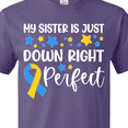 thumbnail image 4 of Inktastic My Sister Is Just Down Right Perfect- Down Syndrome Awareness Ribbon T-Shirt, 4 of 5