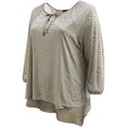 thumbnail image 3 of Plus Size Women Stylish Velvet Design Winter Fall Top Shirt Blouse Sweater Cornsilk 2X (16.021), 3 of 4