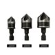 thumbnail image 2 of Biselador de cinco hojas para carpintería, 3 piezas, biselador negro de acero con alto contenido de carbono, 2 of 5