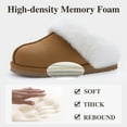 thumbnail image 4 of Comwarm Fuzzy House Slippers for Women Fluffy Memory Foam Suede Slippers with Faux Fur Collar Indoor Outdoor,Chestnut, 4 of 9
