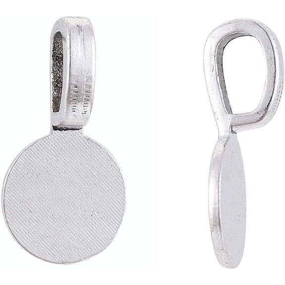 20 Pcs Flat Pad Pendant Bails Tibetan Style Alloy Glue On Bails Pendants Flat Pad Bail Tag Charms Connector Hanger for Earring Necklace Jewelry Findings Craft Making 18x10x5.5mm Hole: 6x3.5mm