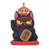52Toys Food on Head Lucky Fortune Series Vinyl Figure - Cat with Pig