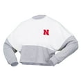 thumbnail image 2 of Women's Spirit Jersey  White Nebraska Huskers Heather Block Cropped Long Sleeve Jersey T-Shirt, 2 of 3