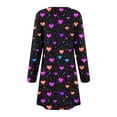 thumbnail image 4 of Ltctricy Valentine's Day Dresses for Women Lounge Long Sleeve A-Line Beach Dress Casual Fashion Crewneck Flowy Dress, 4 of 5