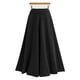 thumbnail image 1 of Falda patinadora larga plisada de corte A para mujer, negro, XXL, 1 of 6