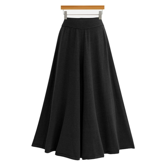 Women's A-Line Swing Pleated Long Maxi Skater Skirt