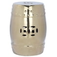 thumbnail image 1 of Pemberly Row Contemporary Ceramic Garden Stool in Gold Finish, 1 of 4