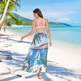 thumbnail image 7 of FORMRS Womens Long Sarong Beach Wrap Semi-Sheer Bikini Skirt Bathing Swimsuit Cover Up, Purple Seaside, 7 of 7