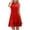 Red1, variant on Fashion Women Summer Casual Solid Round Neck Sleeveless Mini Dress with Textured Ruffled Hem Red 2XL