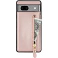 thumbnail image 6 of for Google Pixel 7A Case with Card Holder for Women, for Google Pixel 7A Phone Case Wallet with Credit Card with Ring Kickstand Zipper Shockproof Slim Stand Case - Rose Gold, 6 of 12