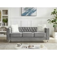 thumbnail image 2 of Gewnee Gray 2-Seater & 3-Seater Velvet Accent Chair - Solid Eucalyptus Frame, Acrylic Crystal Legs, Removable Cushions & Pillows for Living Room/Bedroom, 2 of 12